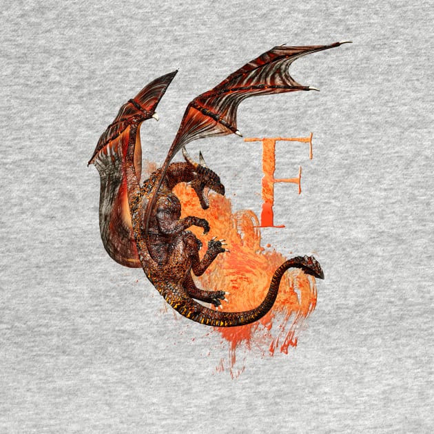 Drachen Buchstabe F by AndreaTiettje